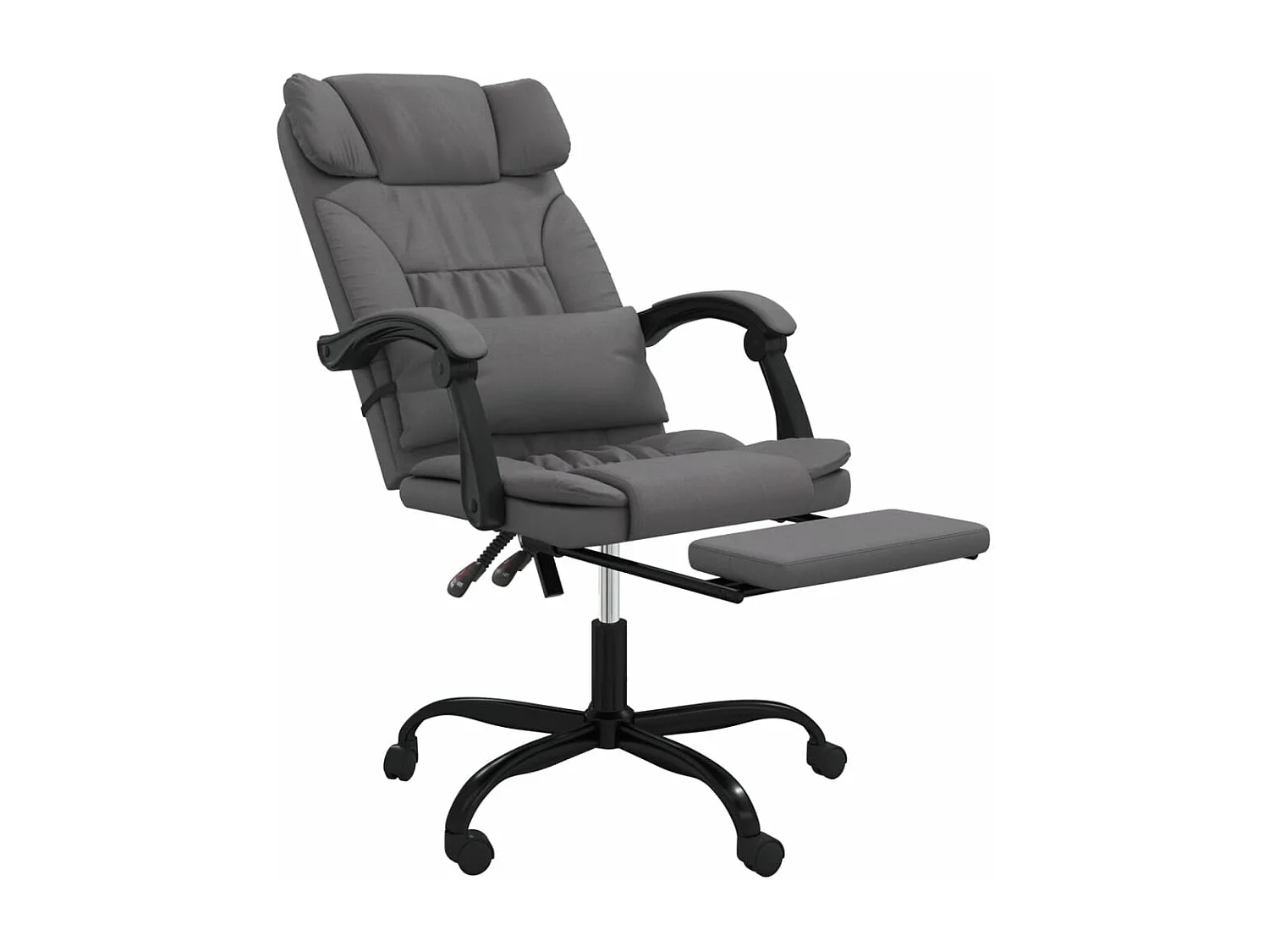 Silla reclinable de oficina de piel sintética gris