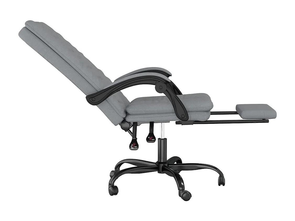 Sedia reclinabile da ufficio in tessuto grigio chiaro