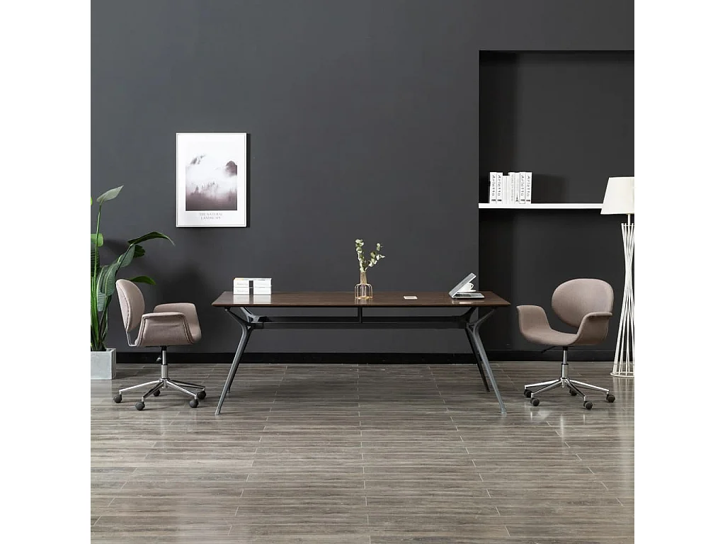Chaise pivotante de bureau Taupe Tissu