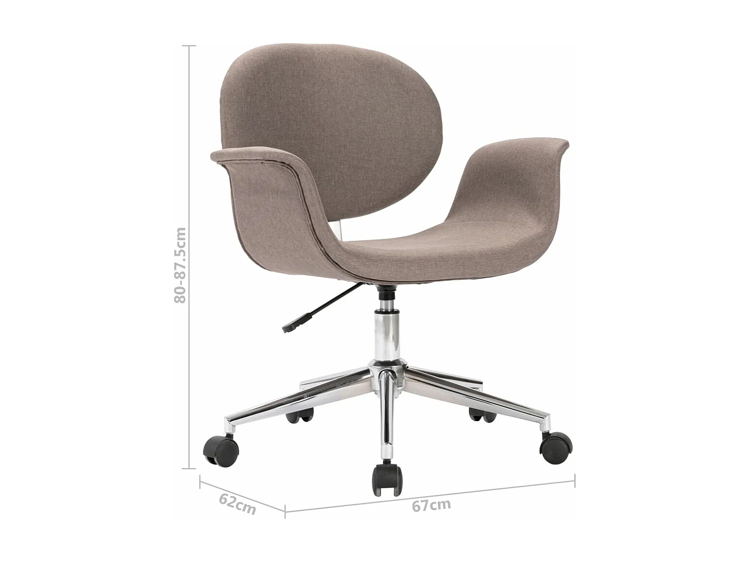 Chaise pivotante de bureau Taupe Tissu