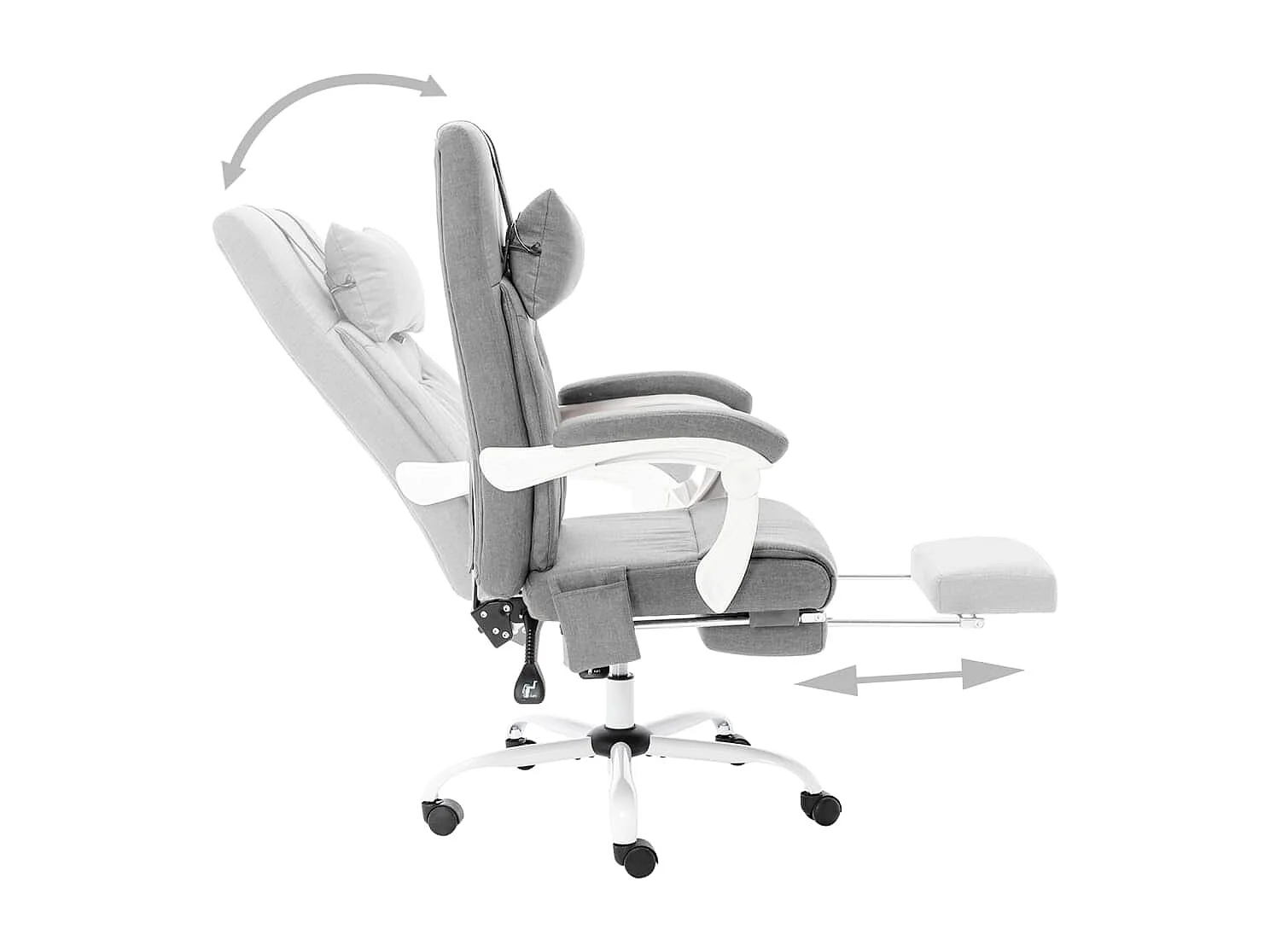 Chaise de bureau de massage Gris Tissu