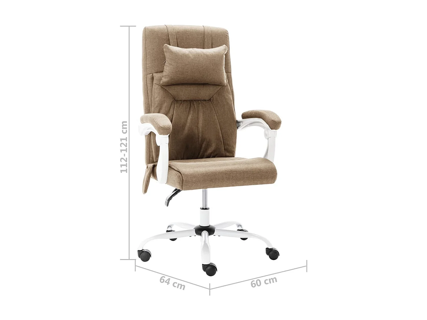 Chaise de bureau de massage Taupe Tissu