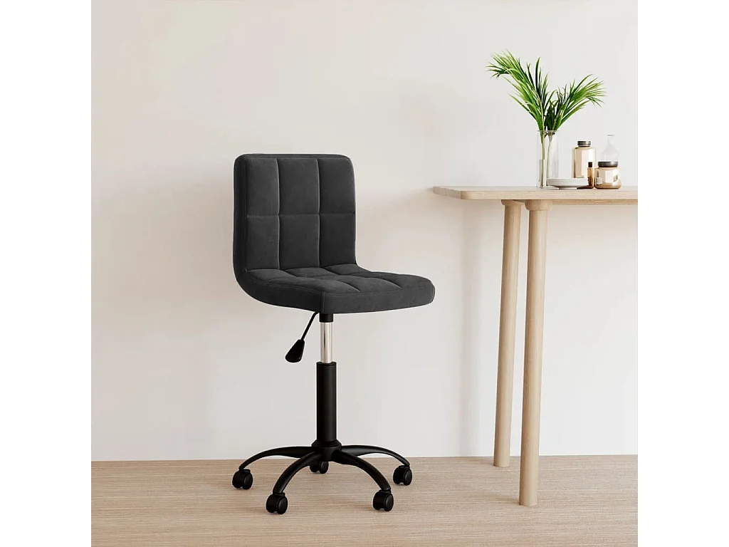 Bürodrehstuhl aus schwarzem Samt