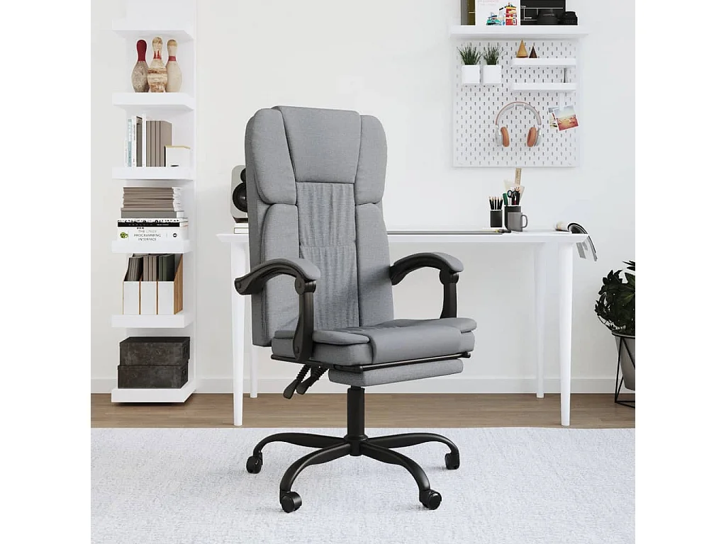 Büro-Liegestuhl aus hellgrauem Stoff