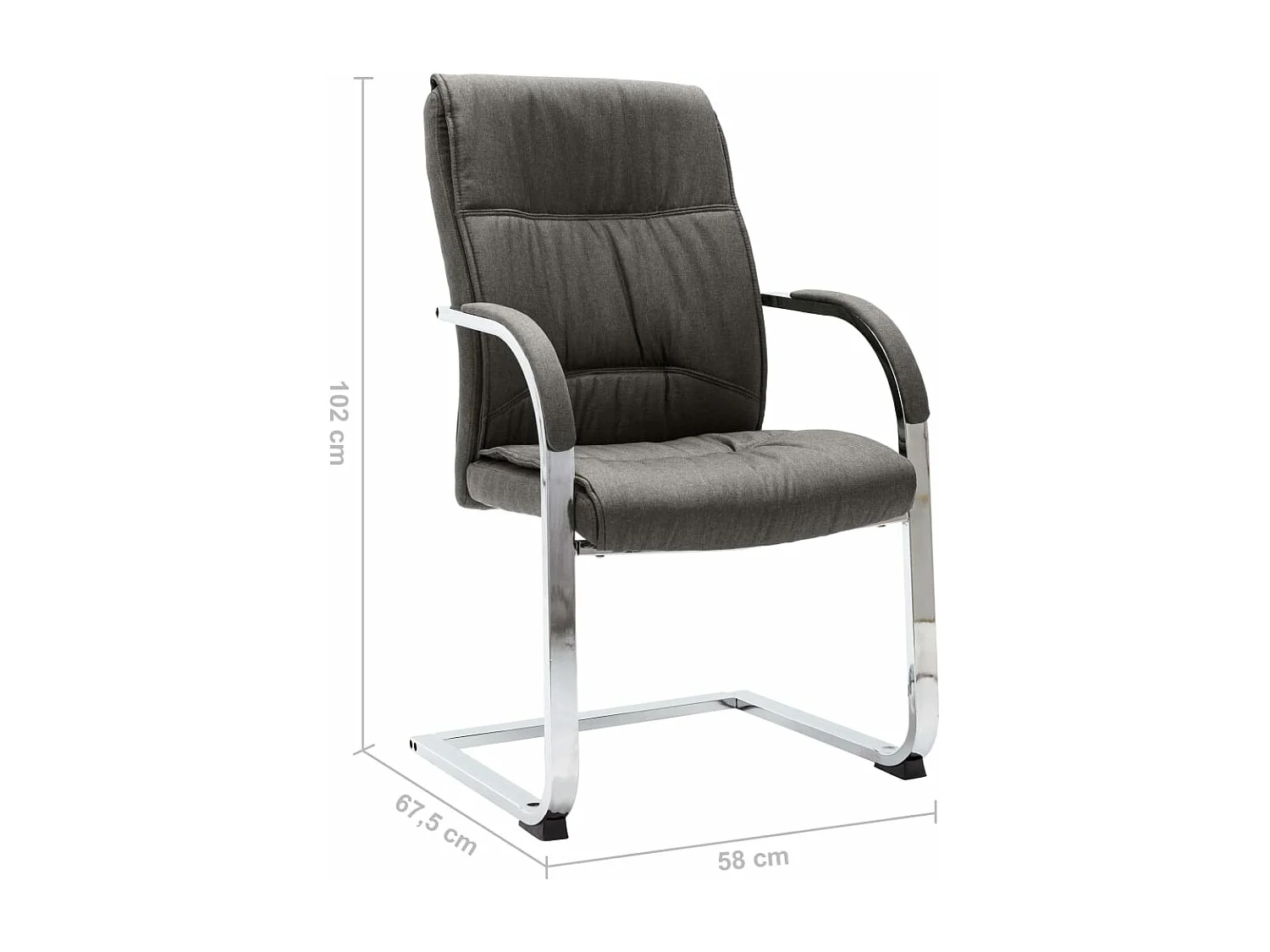 Chaise de bureau cantilever Gris Tissu