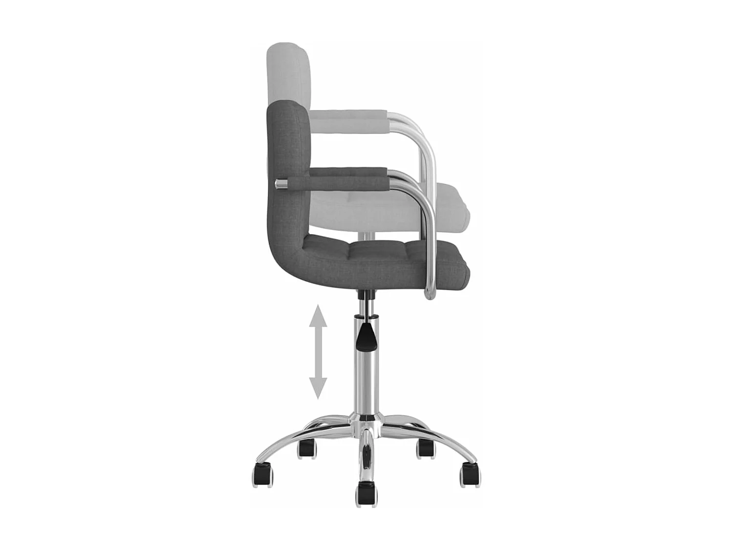 Chaise pivotante de bureau Gris foncé Tissu