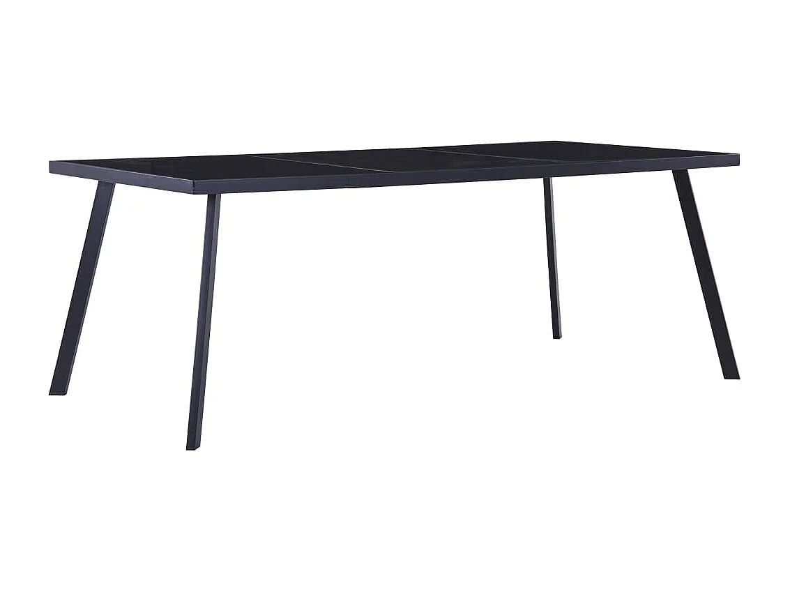 Table à manger Noir 200x100x75 cm Verre trempé