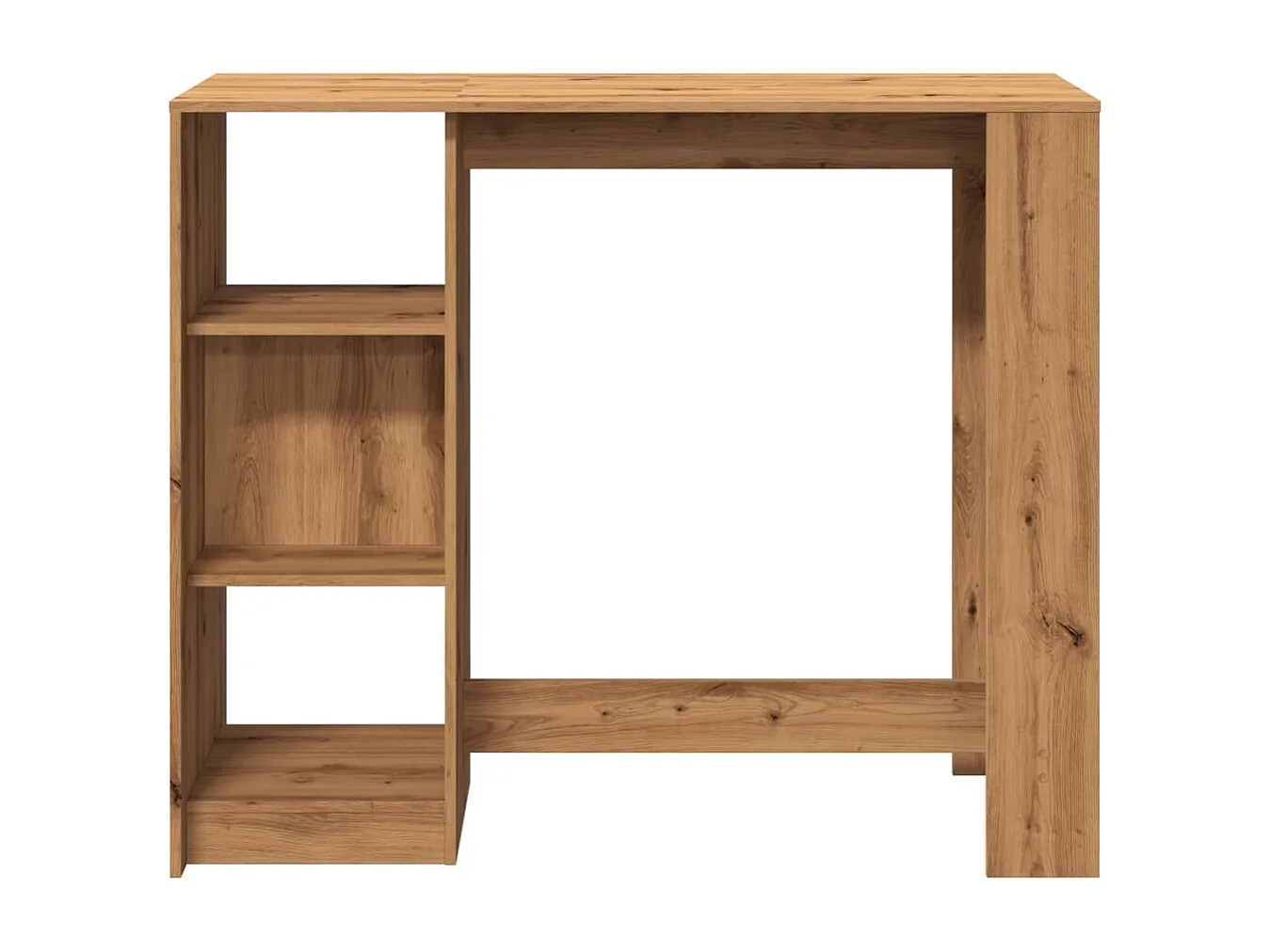 Bartafel met schap 124x46x103,5 cm hout artisanaal eikenkleurig