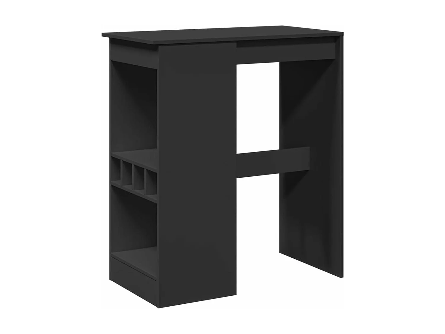 Bartisch mit Regal Schwarz 90x47,5x103,5 cm Holzwerkstoff