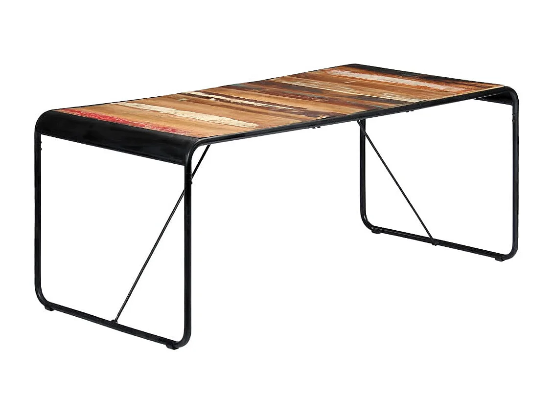 Mesa de comedor de madera maciza reciclada 180x90x76 cm
