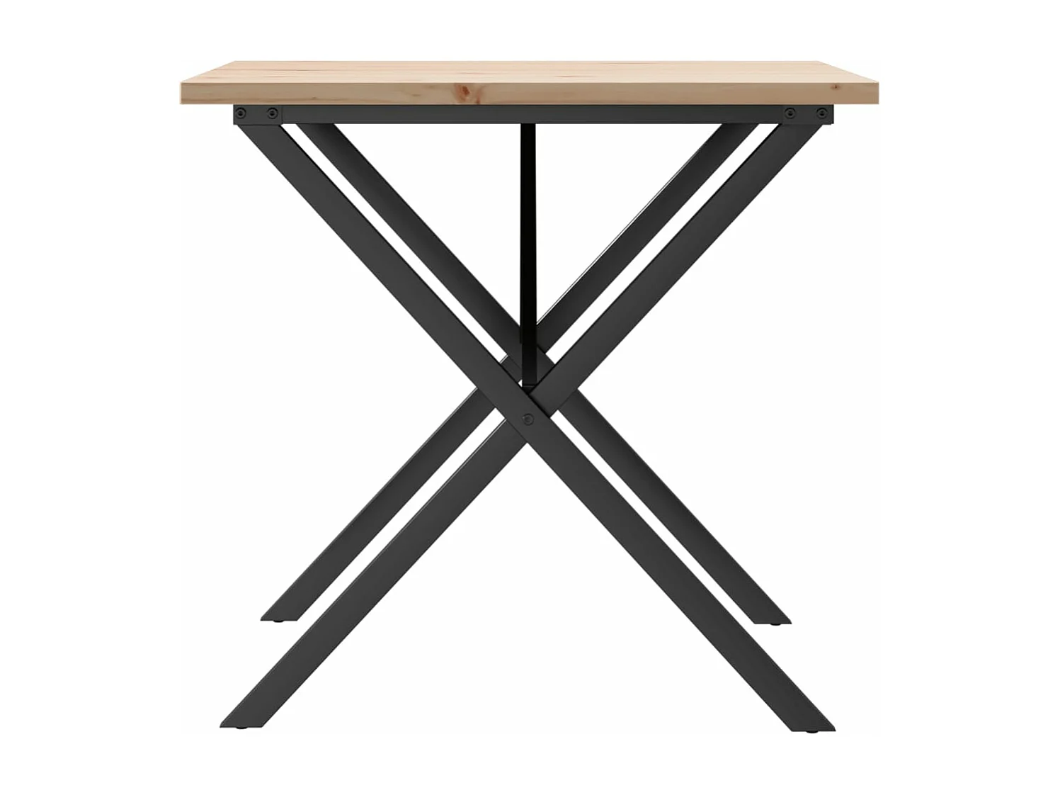 Mesa de jantar estrutura em X 80x80x75,5 cm pinho/ferro fundido