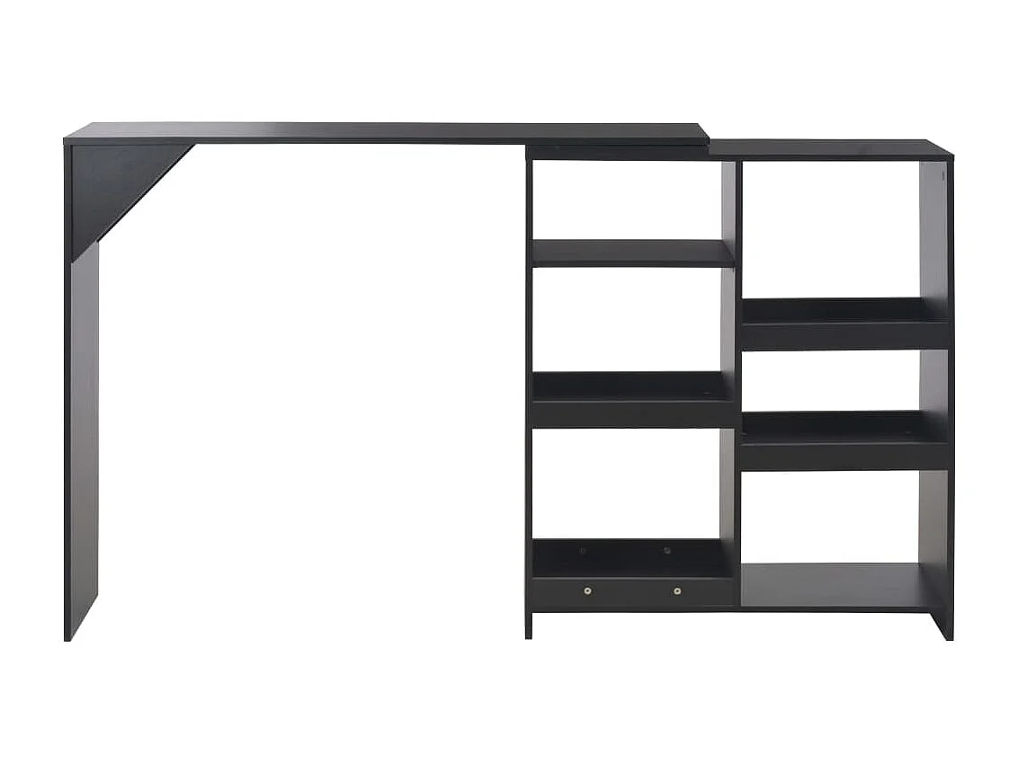 Table de bar avec tablette amovible Noir 138x39x110 cm