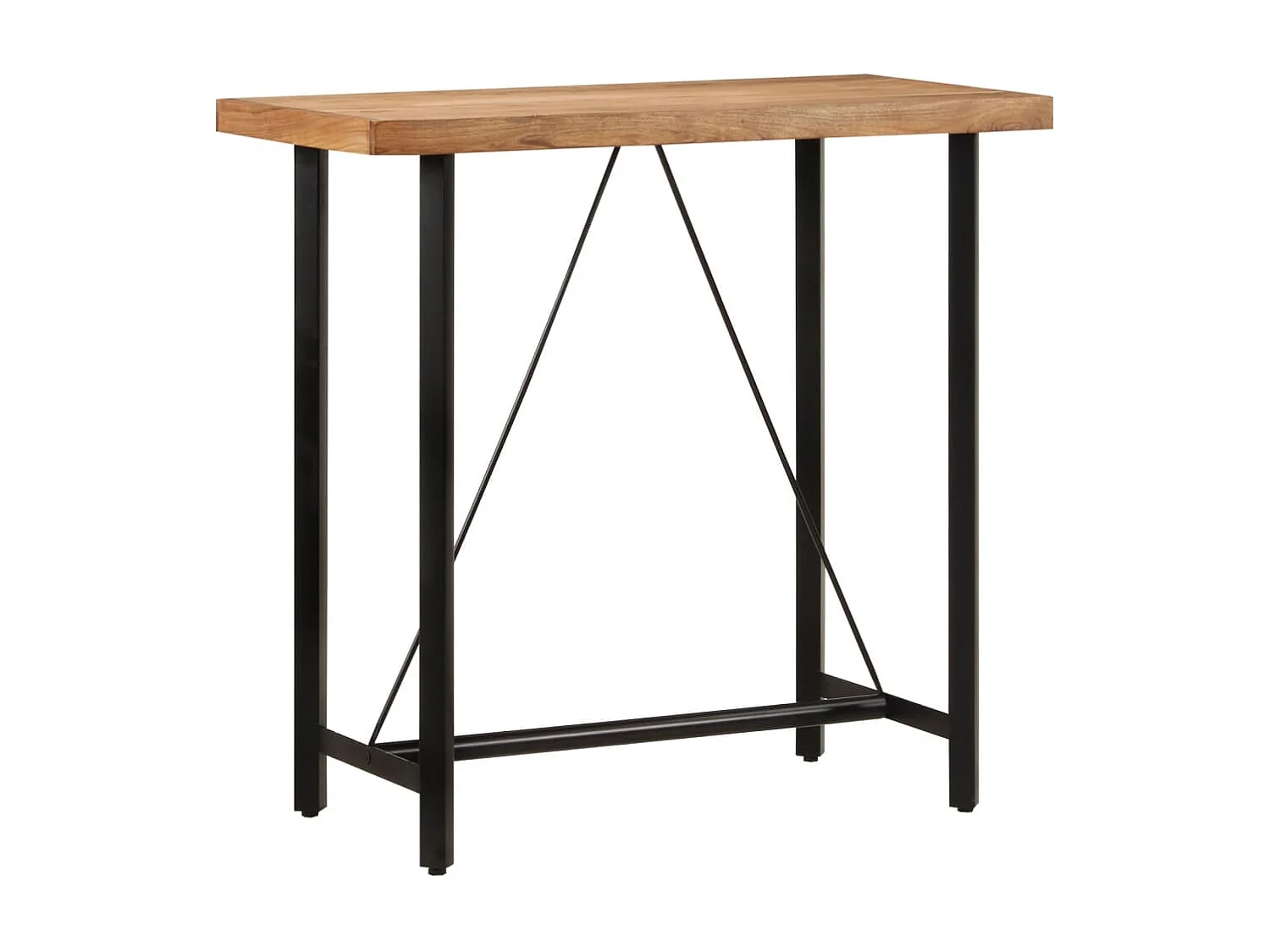 Table de bar 110x55x107 cm bois massif d'acacia et fer