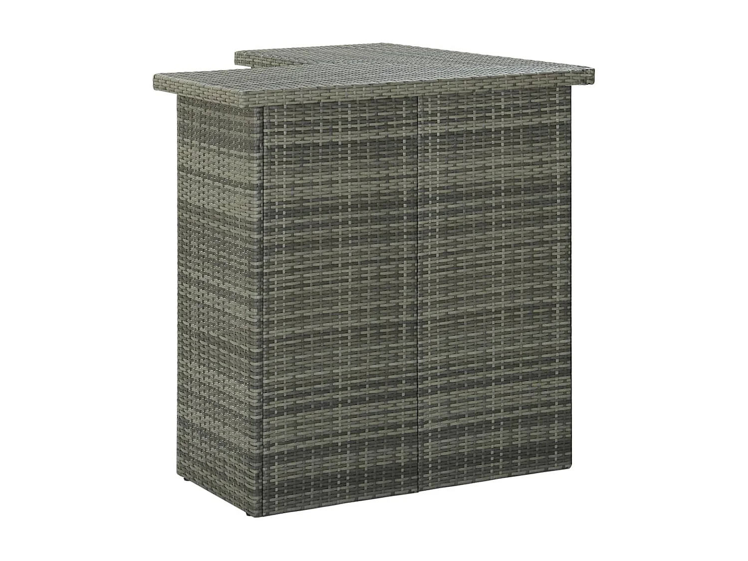 Table d'angle de bar Gris 100x50x105 cm Résine tressée