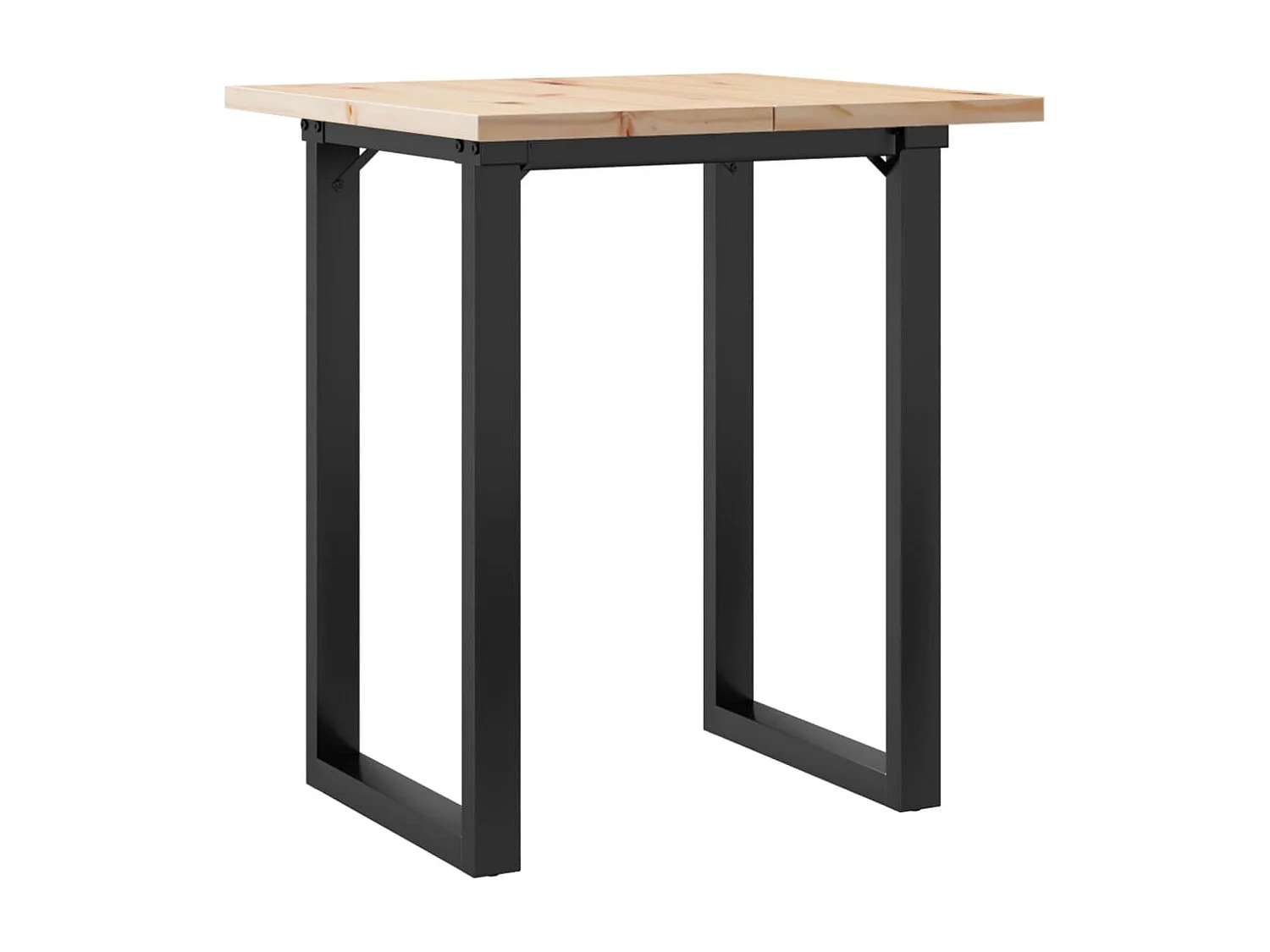 Table à manger cadre en O 70x70x75,5cm bois de pin massif acier