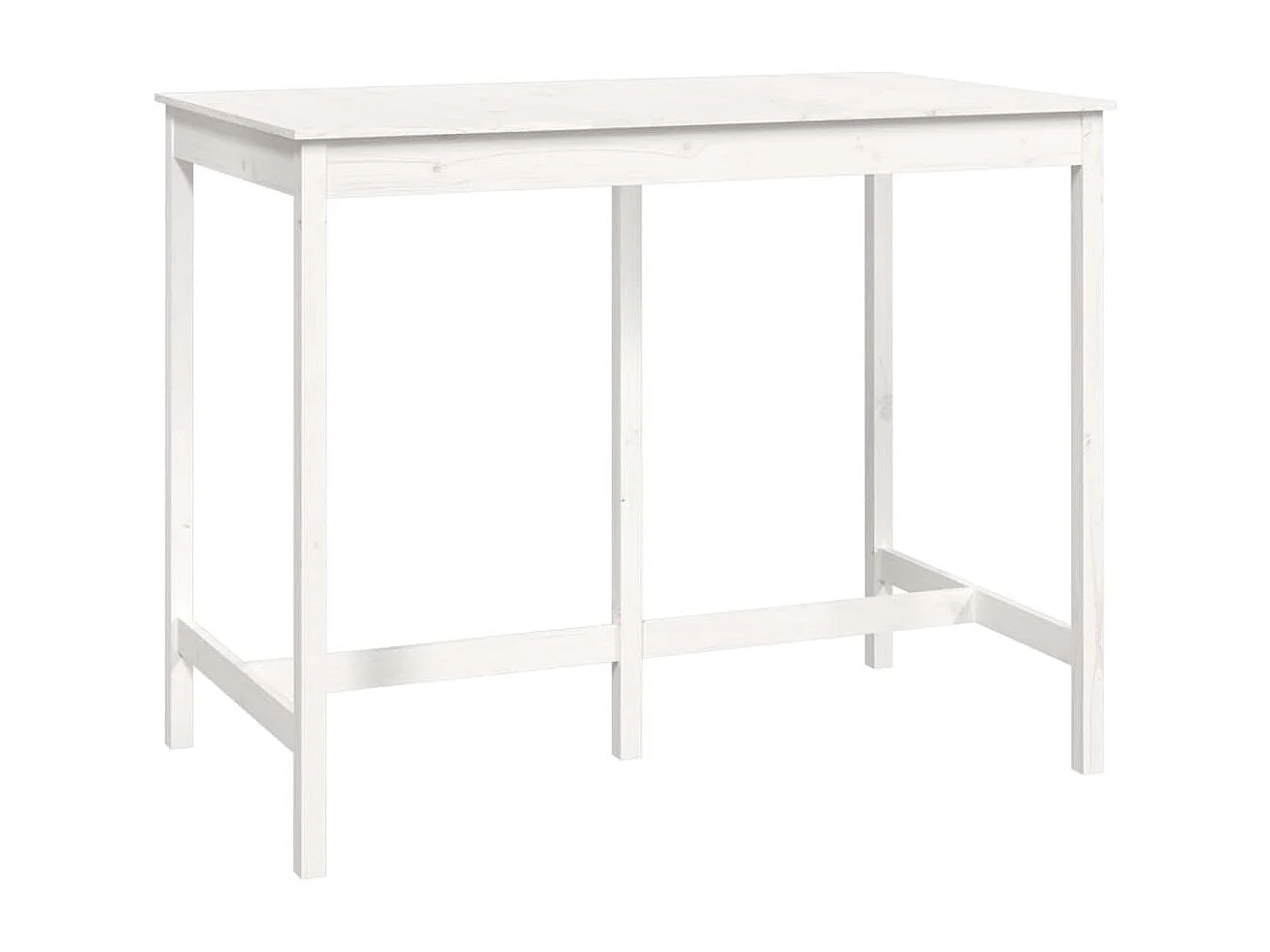 Tavolo da Bar Bianco 140x80x110 cm in Legno Massello di Pino