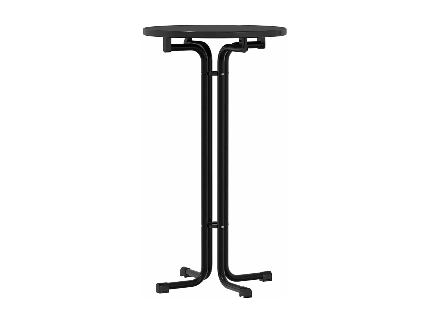 Table à manger noir Ø60x110 cm bois d'ingénierie et acier