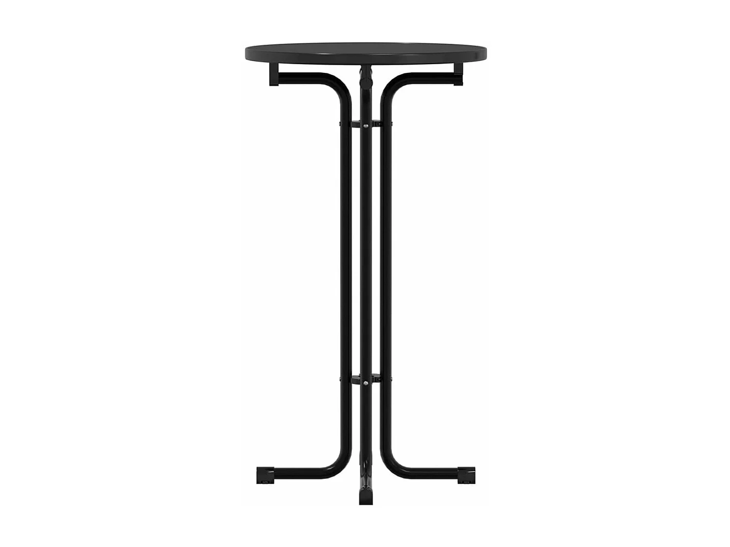 Table à manger noir Ø60x110 cm bois d'ingénierie et acier