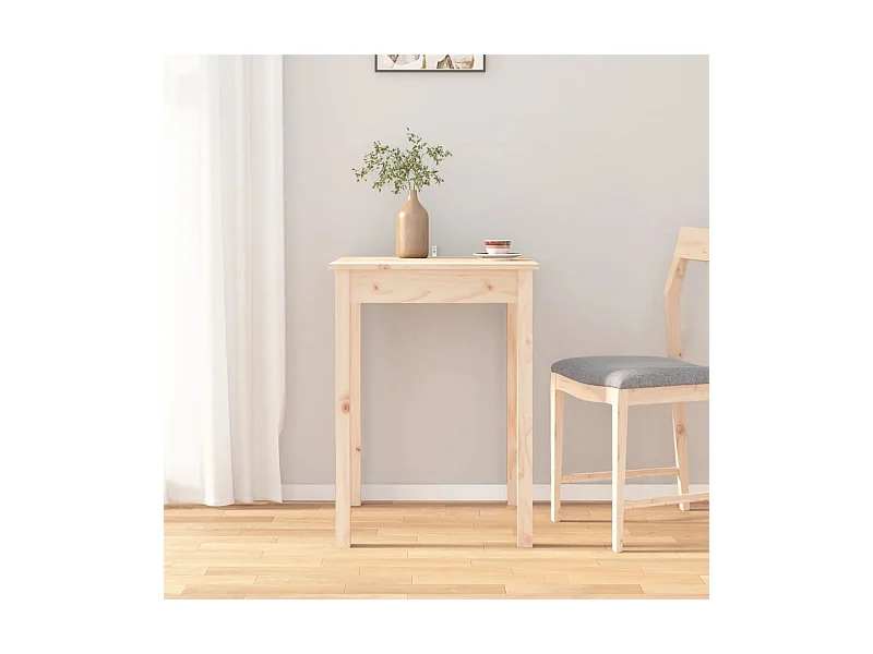 Tavolo da Pranzo 55x55x75 cm in Legno Massello di Pino