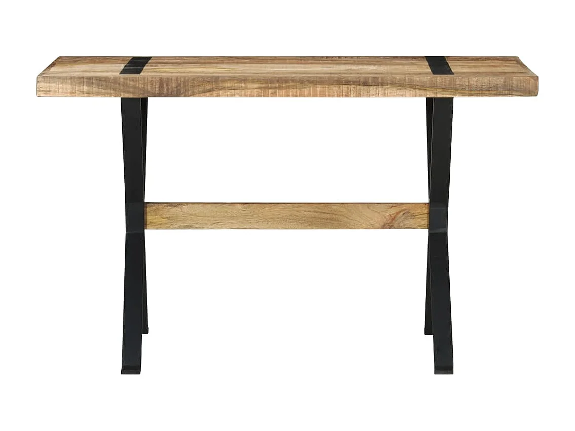 Mesa de jantar 120x60x76 cm madeira de mangueira áspera