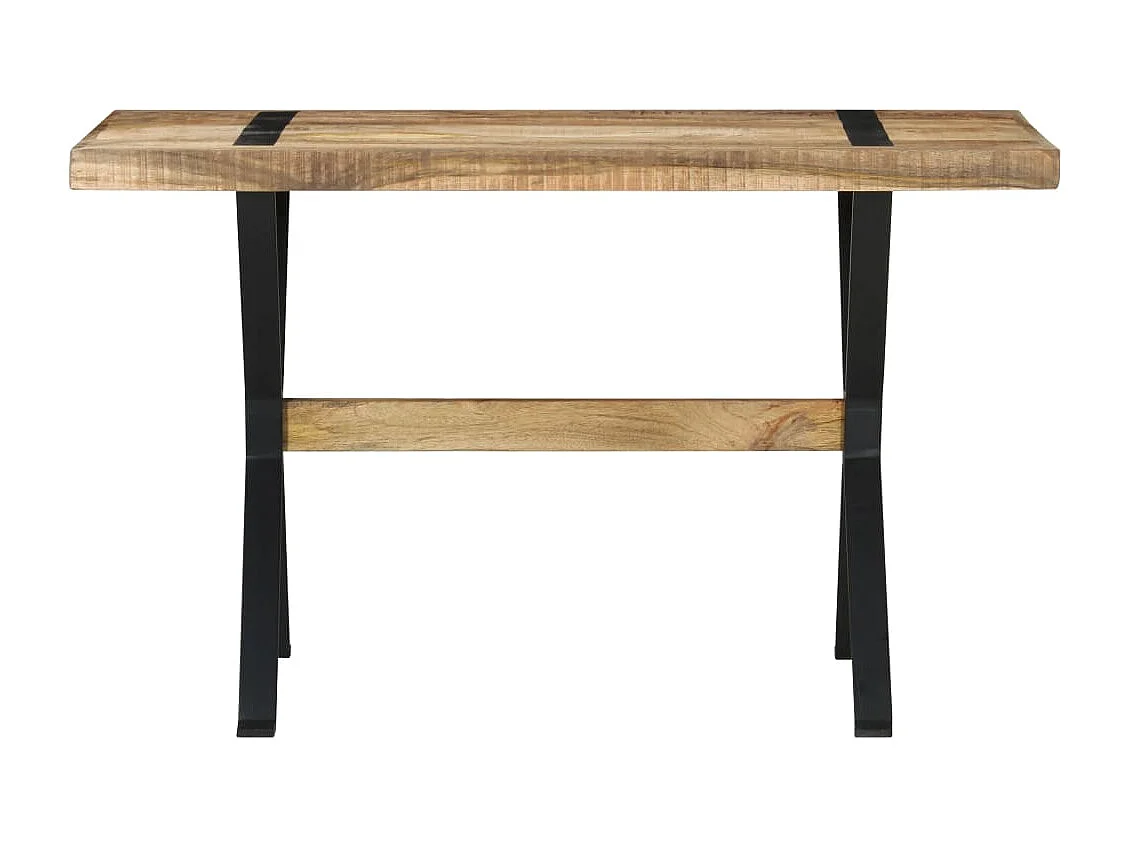 Mesa de jantar 120x60x76 cm madeira de mangueira áspera