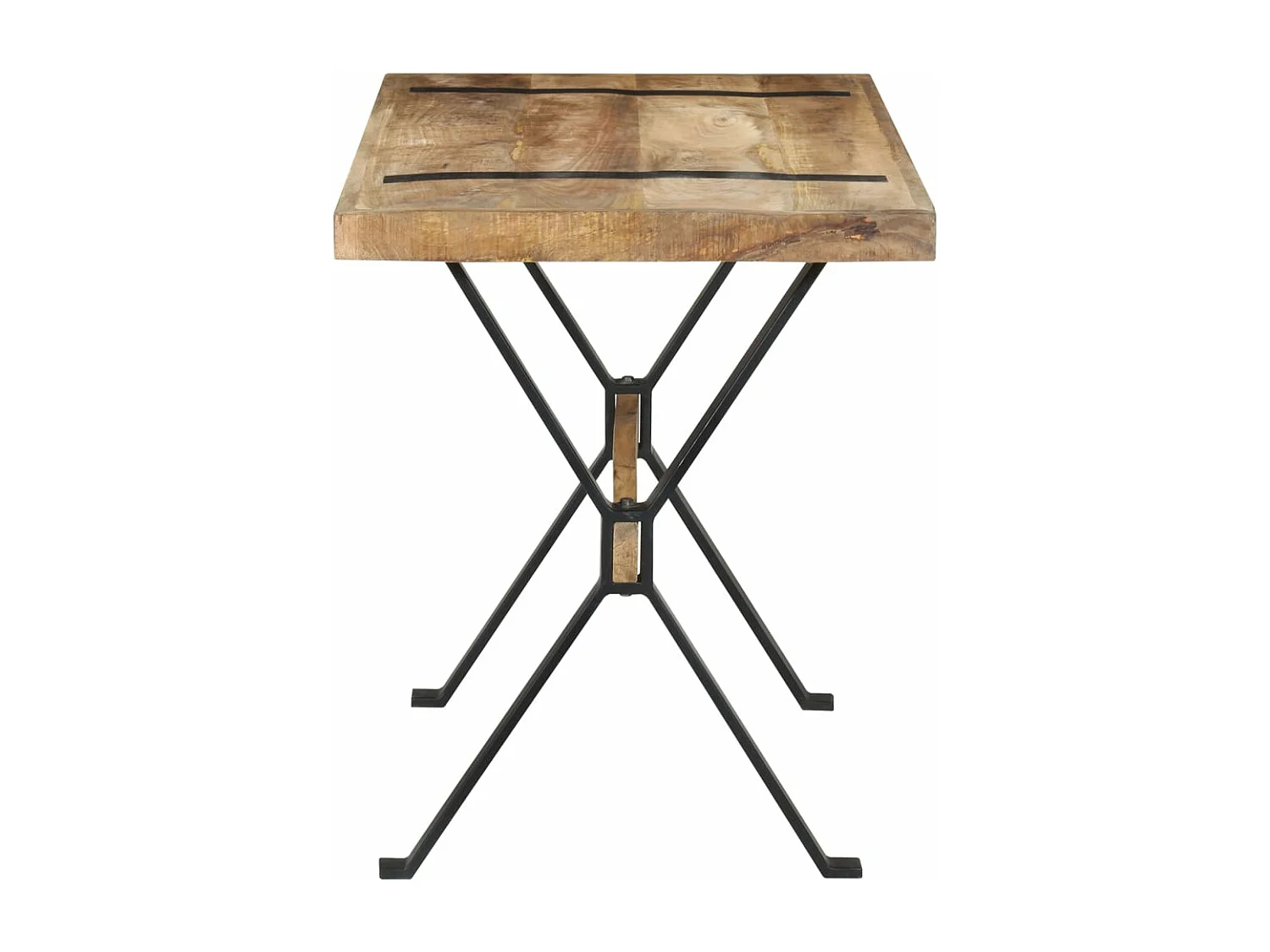 Mesa de jantar 120x60x76 cm madeira de mangueira áspera