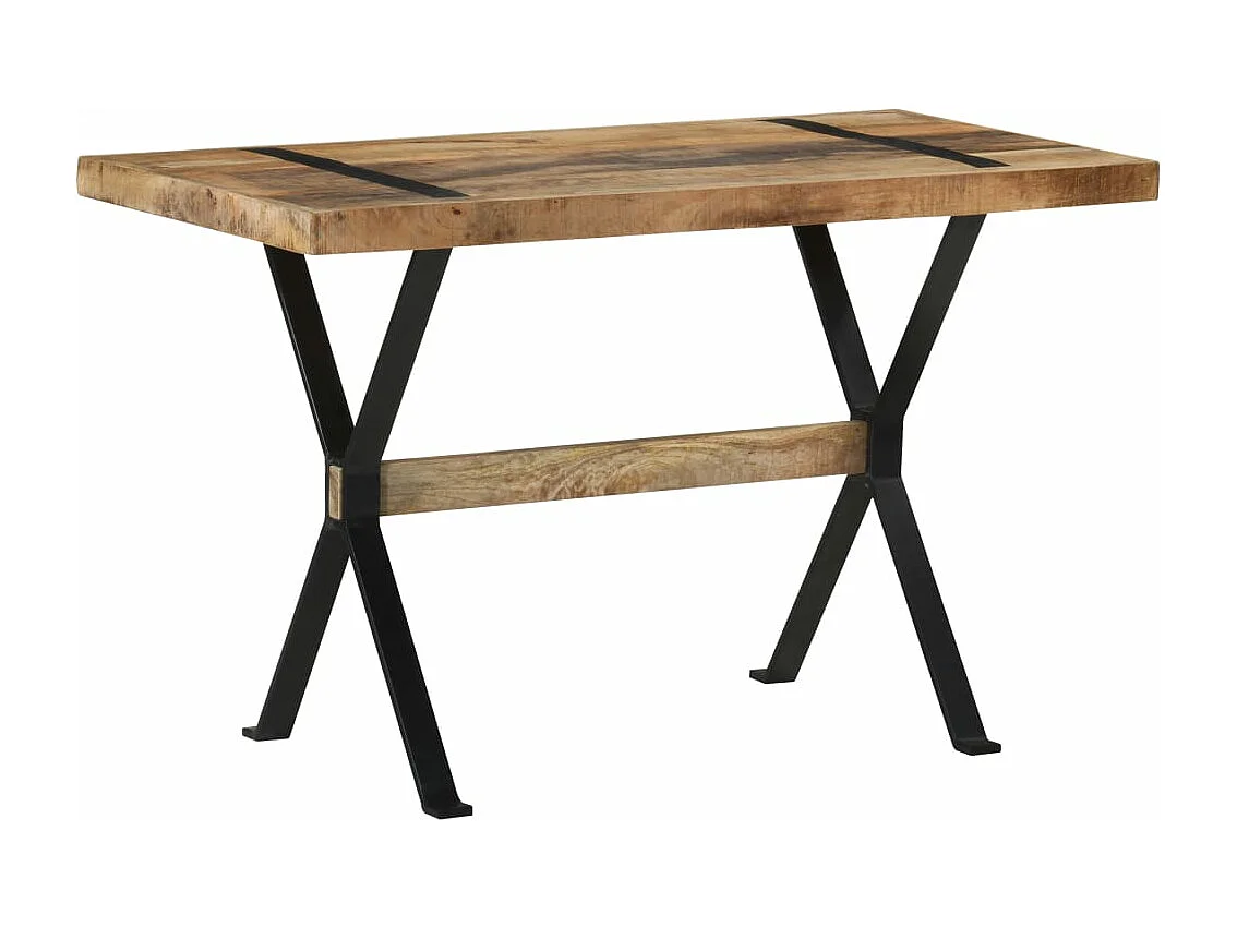Mesa de jantar 120x60x76 cm madeira de mangueira áspera