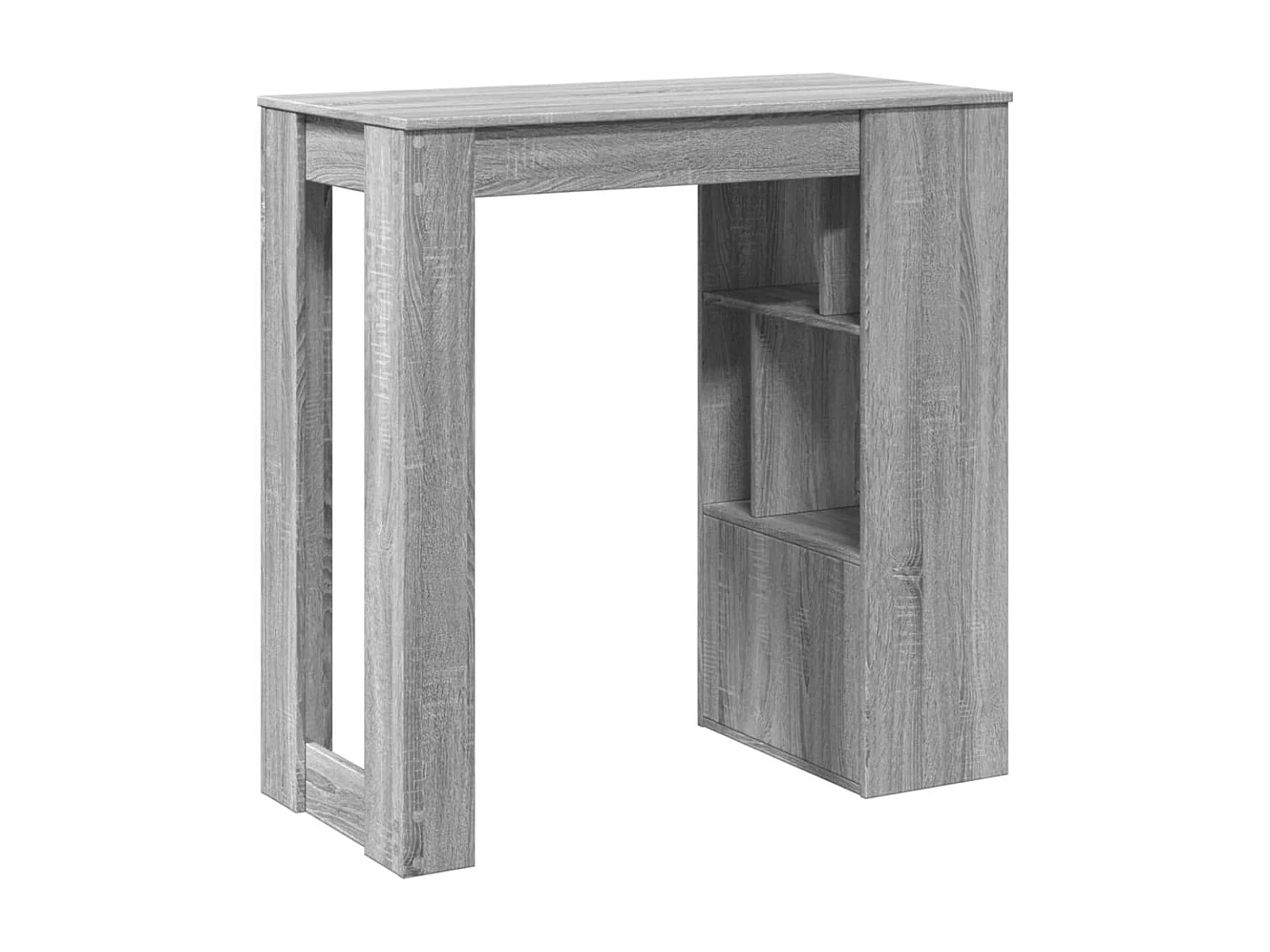 Table de bar avec étagères sonoma gris bois d'ingénierie