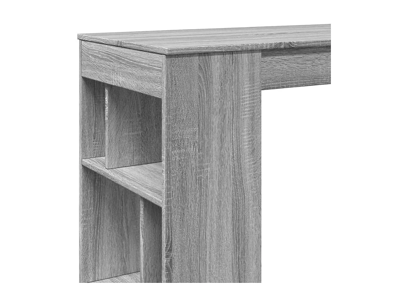 Table de bar avec étagères sonoma gris bois d'ingénierie