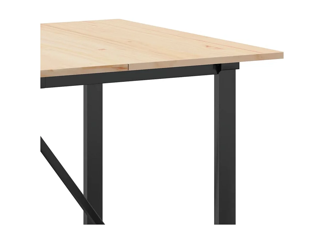 Table à manger cadre en O 180x90x75 cm bois de pin massif acier