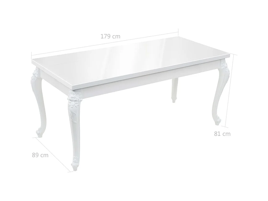 Table à manger 179x89x81 cm Blanc brillant