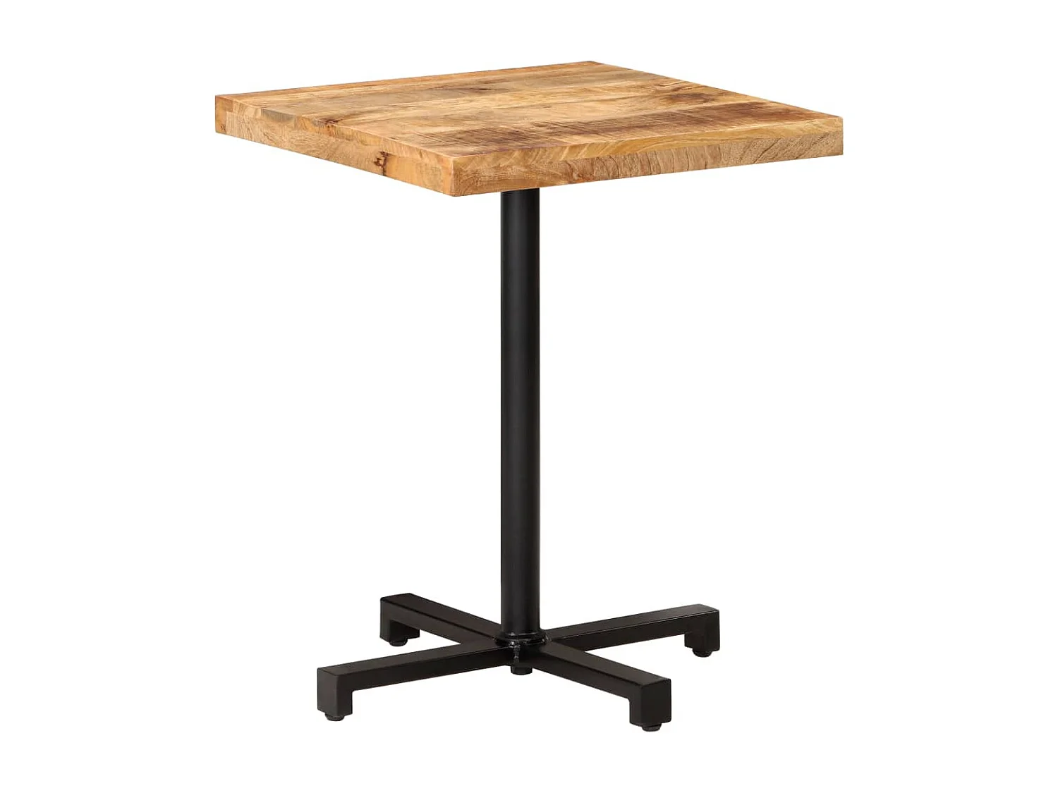 Mesa bistrô quadrada 60x60x75 cm madeira de mangueira áspera