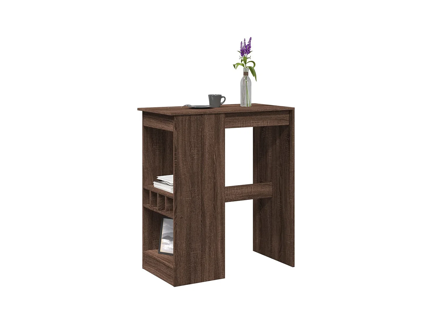 Bartisch mit Regal Braun Eiche 90x47,5x103,5 cm Holzwerkstoff
