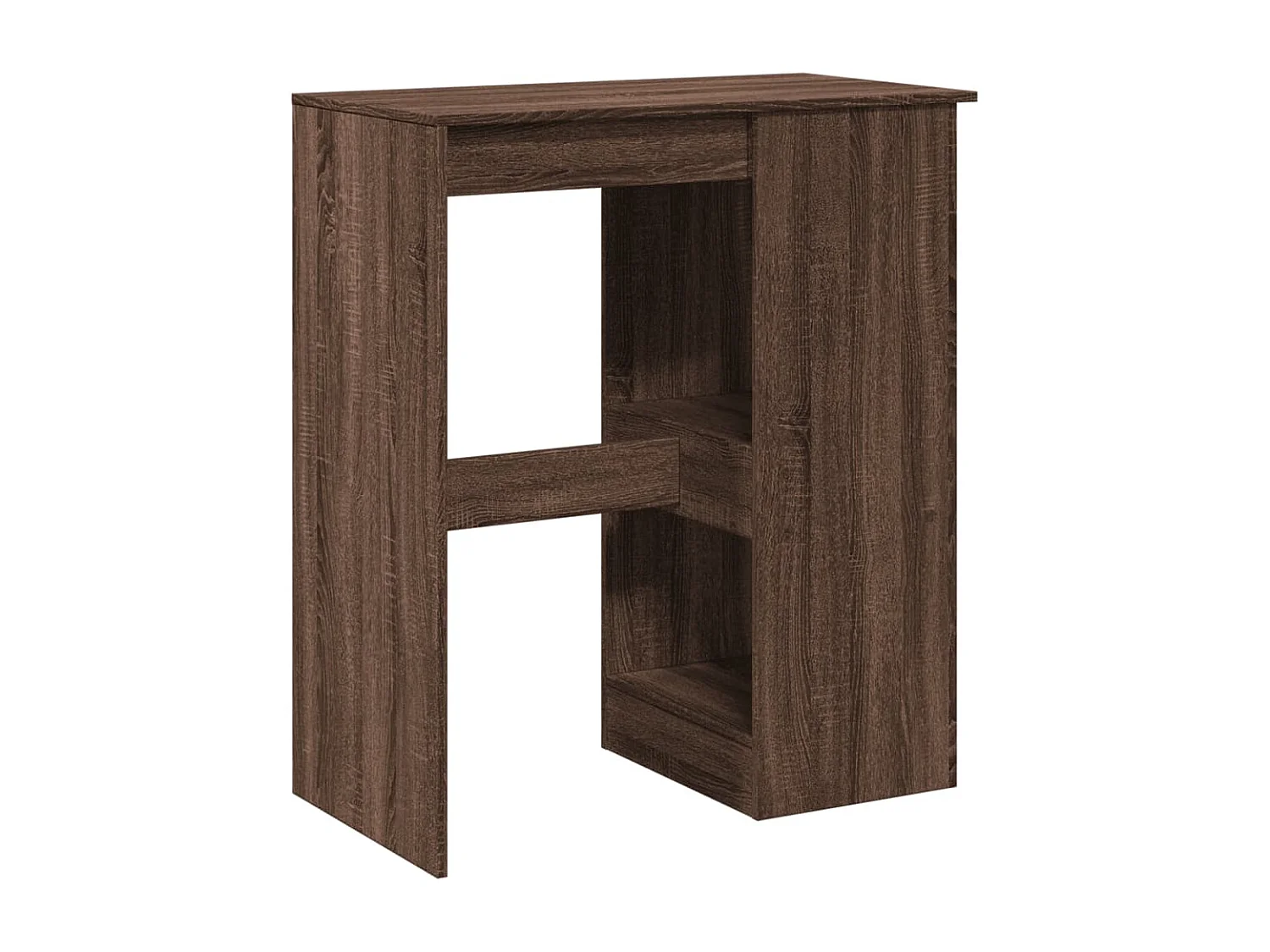 Table de bar avec étagères chêne marron bois d'ingénierie