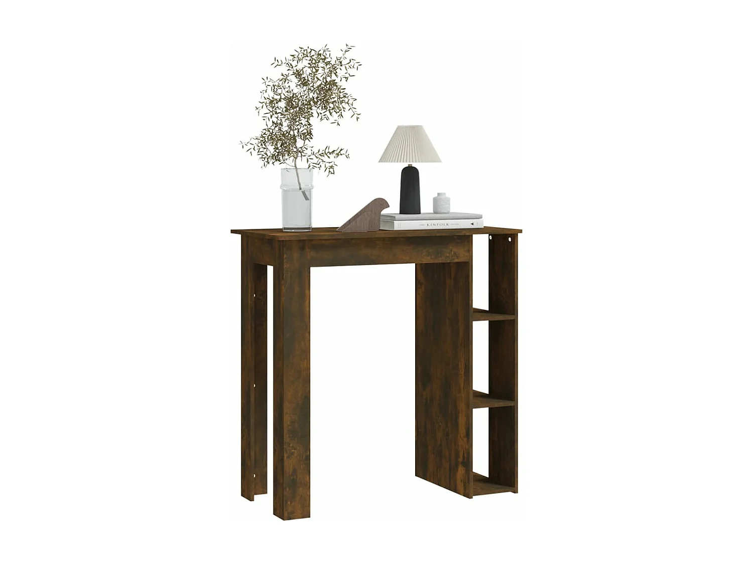 Bartisch mit Regal Räuchereiche 102x50x103,5 cm Holzwerkstoff