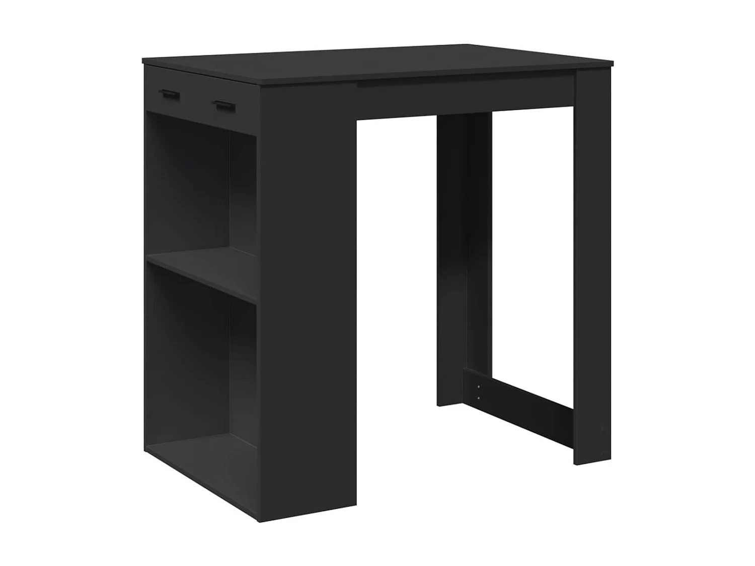 Table de bar noir 102x70x103,5 cm bois d'ingénierie
