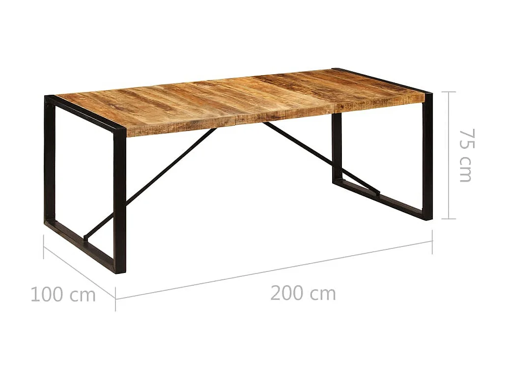 Table à manger 200x100x75 cm Bois de manguier massif