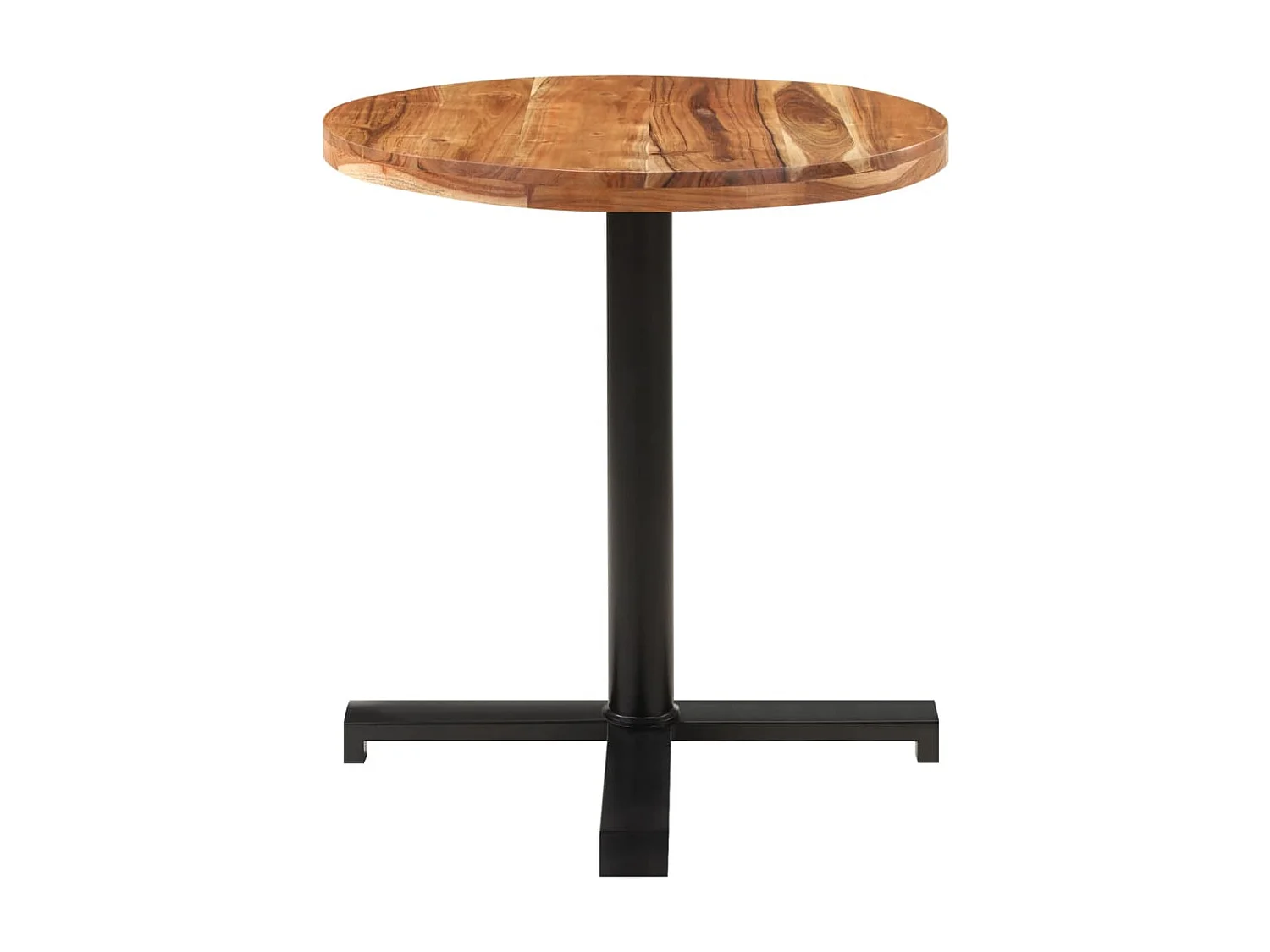Tavolo da Bistrot Rotondo Ø70x75 cm Legno Massello di Acacia