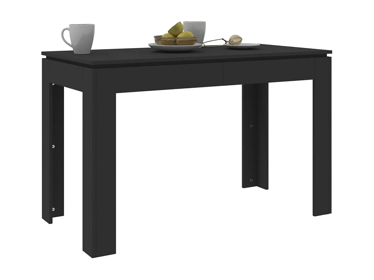 Mesa de jantar 120x60x76 cm contraplacado preto