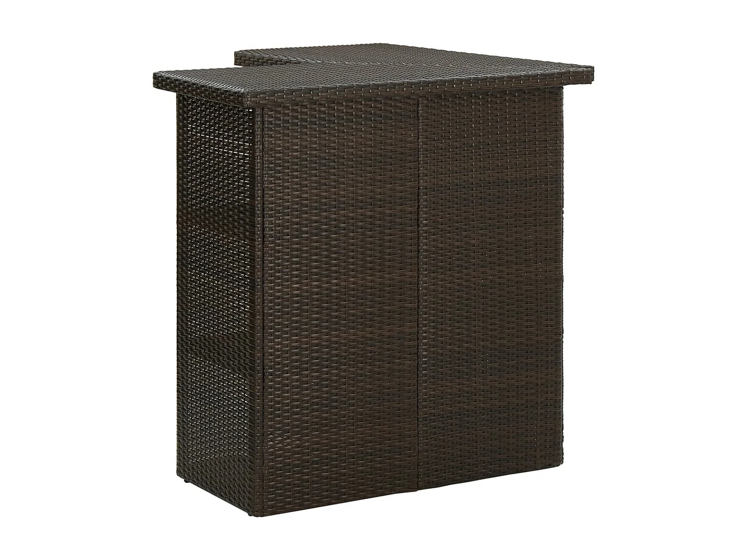 Mesa de bar de esquina marrón ratán sintético 100x50x105 cm