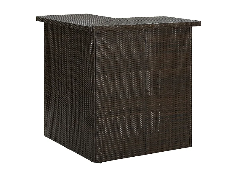 Hoekbartafel 100x50x105 cm poly rattan bruin