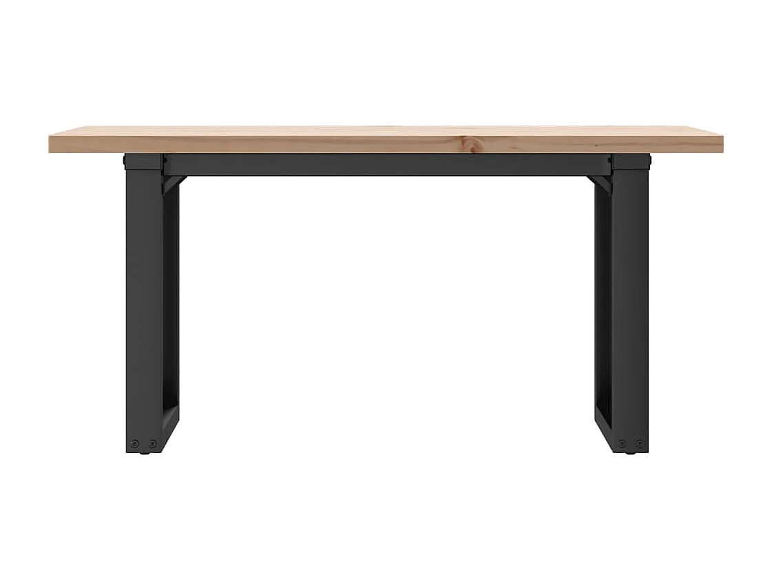 Table basse cadre en O 100x50x45,5 cm bois de pin massif acier