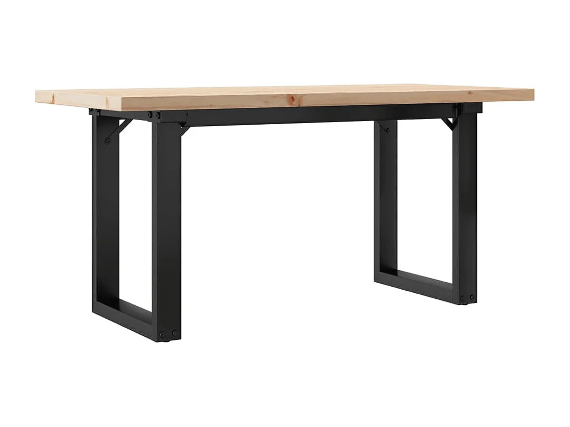 Table basse cadre en O 100x50x45,5 cm bois de pin massif acier