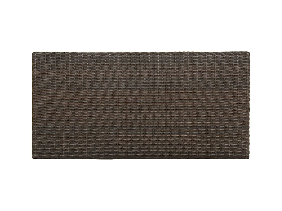 Tavolo da Bar con Ripiani Marrone 120x60x110 cm in Polyrattan