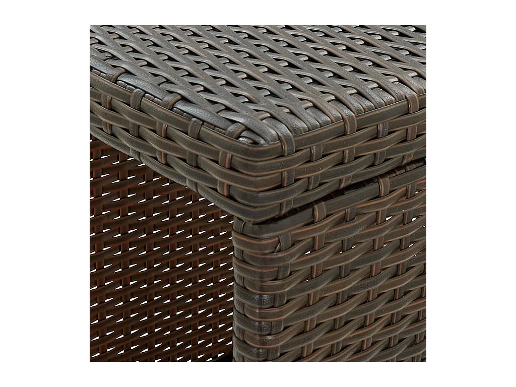 Tavolo da Bar con Ripiani Marrone 120x60x110 cm in Polyrattan
