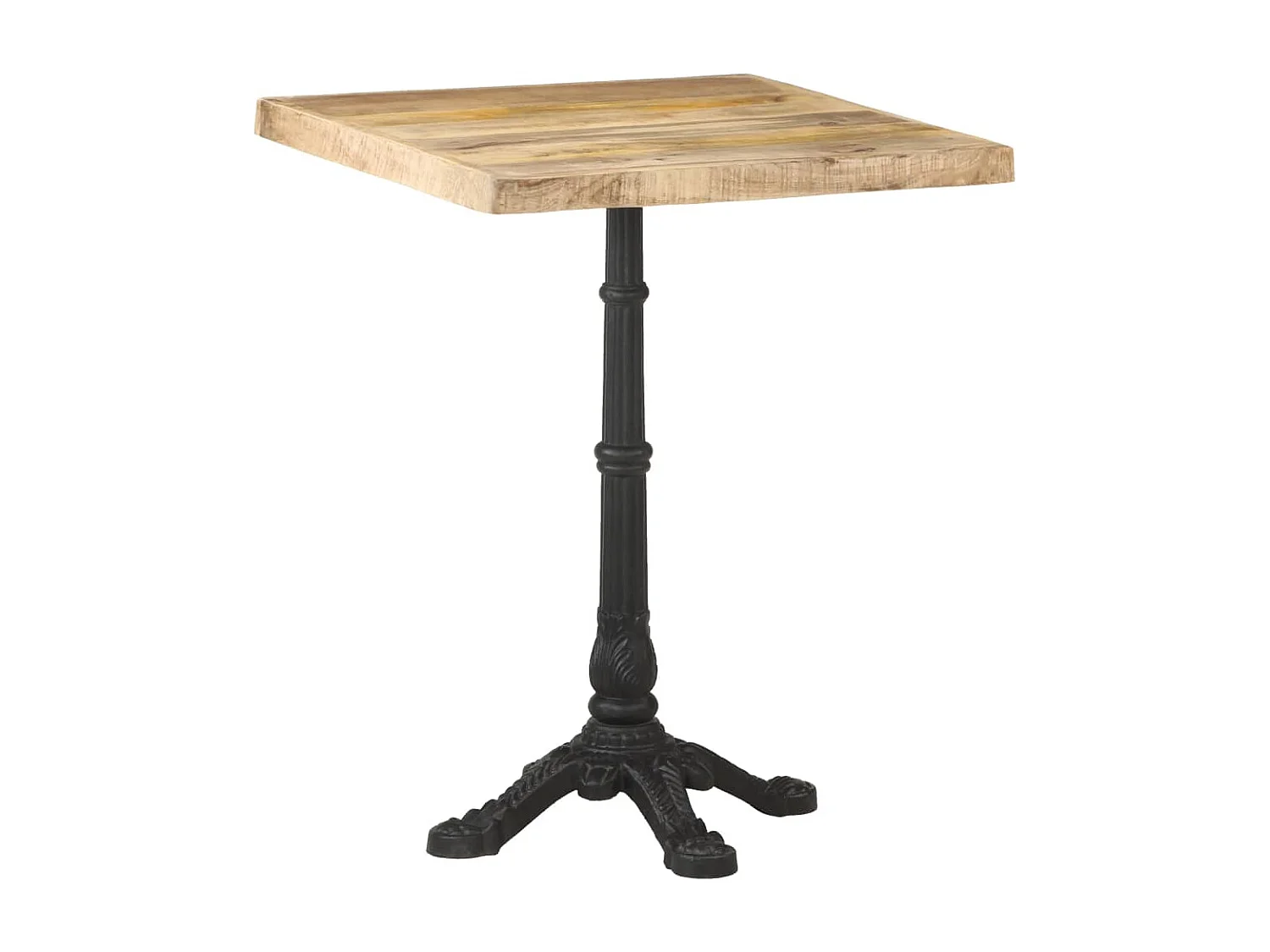 Table de bistro 60x60x77 cm Bois de manguier brut