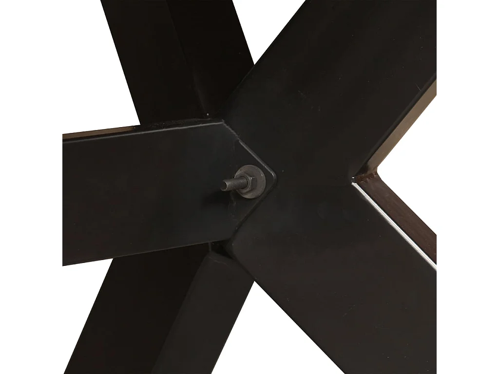 Table à manger Bois de manguier massif et croix en acier 180 cm