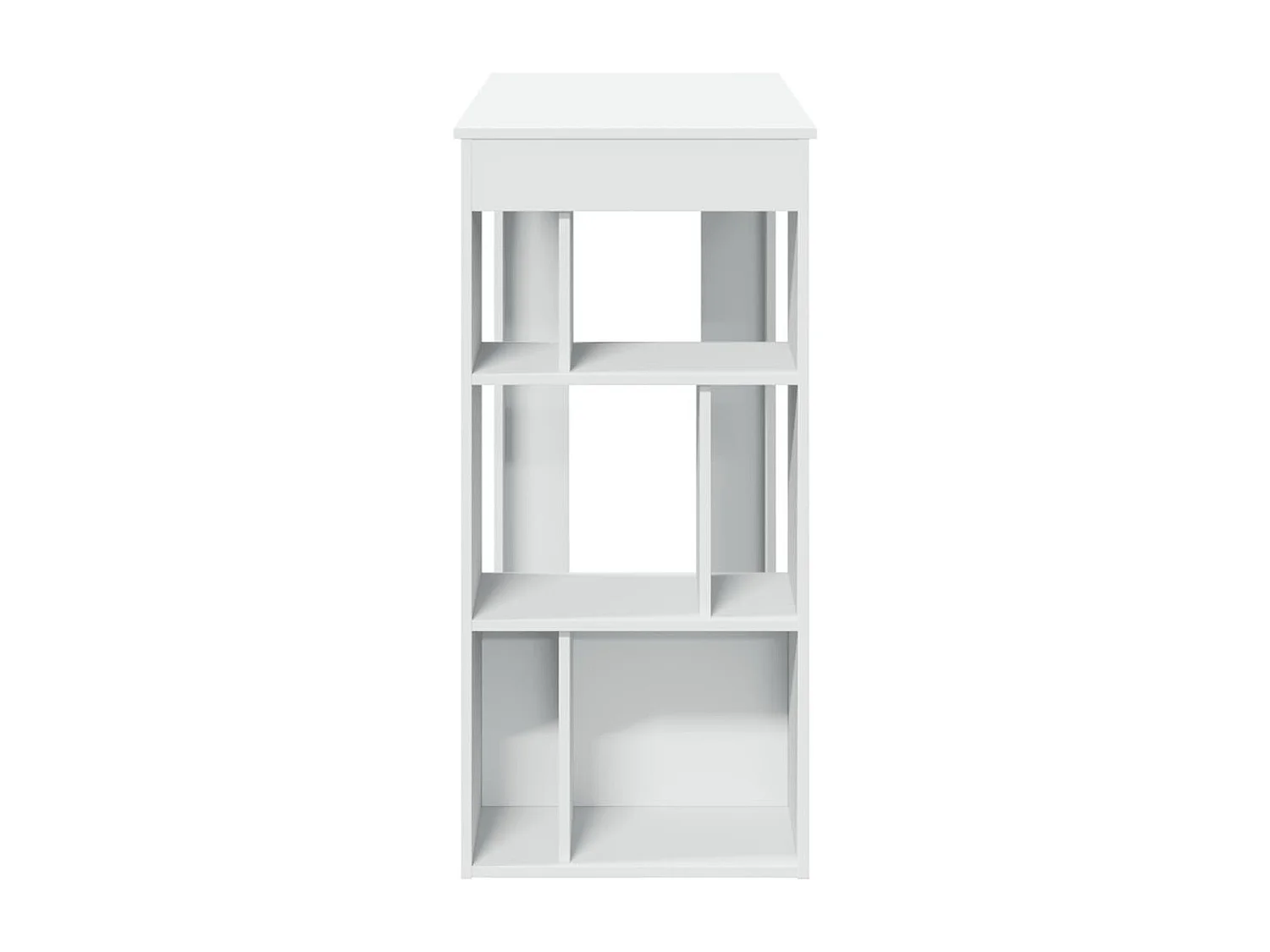 Table de bar avec étagères blanc bois d'ingénierie