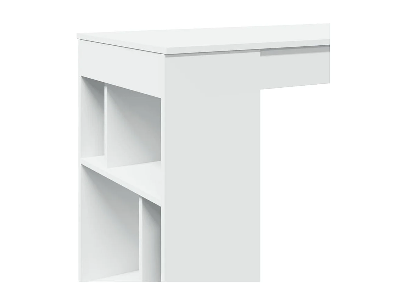Table de bar avec étagères blanc bois d'ingénierie
