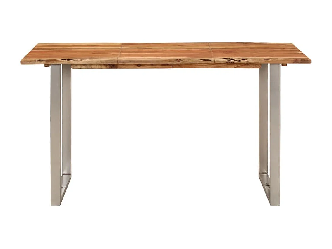 Tavolo da Pranzo 140x70x76 cm in Legno Massello di Acacia